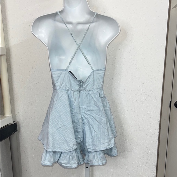 Simplee Apparel Sky Blue Ruffle Romper - Picture 3 of 6